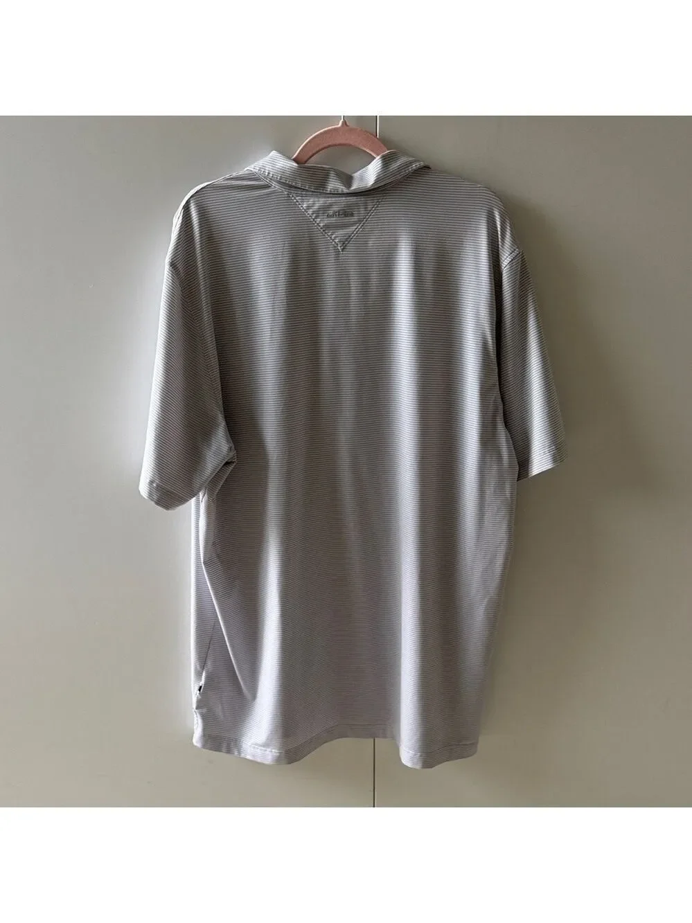 Adidas AdiPure Light Gray striped Polo Shirt XL